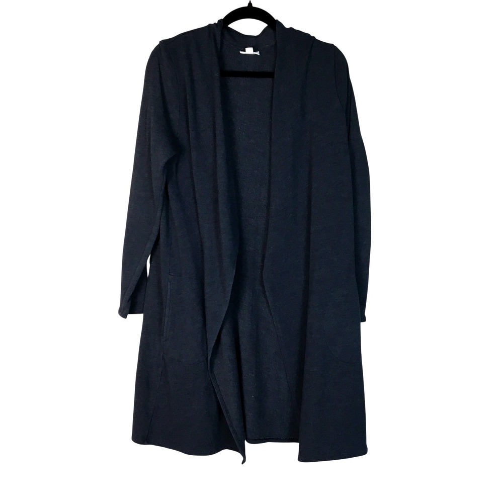 Pure Jill Open Front Long Cardigan Jacket M Tall Navy Blue‎ Knit